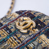 Secondhand Chanel 19A Egypt Multicolor Tweed Minaudière Clutch on Chain with Gold Hardware - '10s