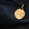 Secondhand Chanel black lambskin top handle bag - '90s