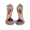 Secondhand Valentino Love Blade T Strap Sandals In Grey Suede - '10s