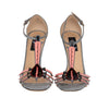 Secondhand Valentino Love Blade T Strap Sandals In Grey Suede - '10s
