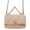 Secondhand Chanel 19 Beige Leather Bag