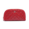 Secondhand Chanel Matelasse Pouch Red Leather Accessories