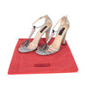 Secondhand Valentino Love Blade T Strap Sandals In Grey Suede - '10s