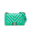Chanel Boy Flap Bag Chevron Lambskin with Holographic PVC