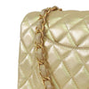 Chanel Mini Rectangular Classic Metallic Lambskin Single Flap Secondhand