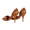 Secondhand Oscar de la Renta Embossed Leather D'orsay Pumps - '10s