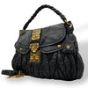 Secondhand Miu Coffer Black Leather Bag