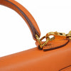 Secondhand Hermès Kelly 28 Orange Leather Bag