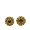 Chanel CC Gold Plated Resin Chain Round Clip On Earrings Secondhand
