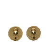 Chanel CC Gold Plated Resin Chain Round Clip On Earrings Secondhand