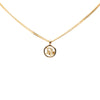 Dior Gold Plated Logo Round Pendant Necklace Secondhand