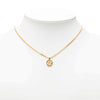 Dior Gold Plated Logo Round Pendant Necklace Secondhand