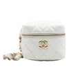 Chanel CC Quilted Lambskin Cube Zip Clutch with Chain Secondhand