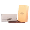 Secondhand Tod’s Double T Grey Leather Continental Wallet with Shoulder Strap - '10s