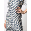 Chanel Blue and White Striped Silk Long Dress - 2000s Second hand