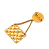 Chanel CC Gold Plated Quilted Flap Bag Medallion Brooch Secondhand