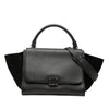 Secondhand Celine Small Drummed Calfskin and Suede Trapeze Satchel