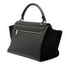Secondhand Celine Small Drummed Calfskin and Suede Trapeze Satchel