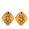 Chanel CC Gold Plated Diamond Shape Clip On Earrings Secondhand