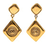 Chanel CC Gold Plated Diamond Drop Clip On Earrings Secondhand