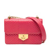 Prada Soft Calf Chevron Impunture Turn Lock Chain Crossbody Secondhand