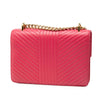 Prada Soft Calf Chevron Impunture Turn Lock Chain Crossbody Secondhand