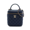 Chanel CC Quilted Caviar Top Handle Vanity Case with Chain Secondhand