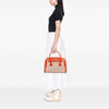 Prada Bicolor Saffiano Cuir Trimmed Canvas Satchel Secondhand