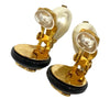 Secondhand Chanel CC Gold Plated Resin and Faux Pearl Drop Clip On Earrings