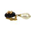 Secondhand Chanel CC Gold Plated Resin and Faux Pearl Drop Clip On Earrings
