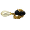 Secondhand Chanel CC Gold Plated Resin and Faux Pearl Drop Clip On Earrings