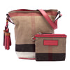 Burberry Mini Mega Check Canvas Ashby Tassel Bucket Bag Secondhand