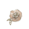 Chanel CC Brass Enamel Strass Camellia Brooch Secondhand