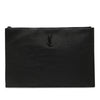 Saint Laurent Croc Embossed Leather Monogram Clutch Secondhand