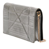 Secondhand Dior Metallic Patent Microcannage Diorama Wallet on Chain