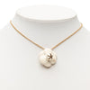 Chanel CC Gold Plated and Enamel Camellia Pendant Necklace Secondhand