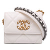 Secondhand Chanel Quilted Lambskin Chanel 19 Card Holder On Chain