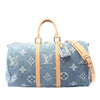 Louis Vuitton Monogram Denim Studded Keepall Bandouliere 45 Secondhand