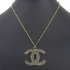 Secondhand Chanel CC Gold Plated Rhinestone Pendant Necklace