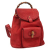 Secondhand Gucci Bamboo Red Suede Bag