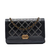 Chanel Quilted Lambskin Double Stitch Boy Wallet On Chain Secondhand