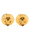 Chanel CC Gold Plated Round Clip On Earrings Secondhand
