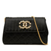 Chanel Mini Crystal Embellished CC Vertical Quilted Satin Evening Bag Secondhand