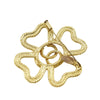 Chanel CC Gold Plated Clover Rope Brooch Secondhand