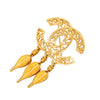Chanel CC Gold Plated Filigree Fringe Drop Brooch Secondhand
