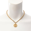 Chanel CC Gold Plated Round Pendant Necklace Secondhand