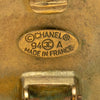 Chanel CC Gold Plated and Enamel Round Clip On Earrings Secondhand