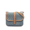 Saint Laurent Suede Trimmed Denim Monogram Allover Crossbody Secondhand