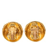 Chanel Gold Plated CC Quilted Round Clip On Earrings Secondhand