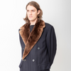 Secondhand Hermès Double Breasted Overcoat with Fur - '90s